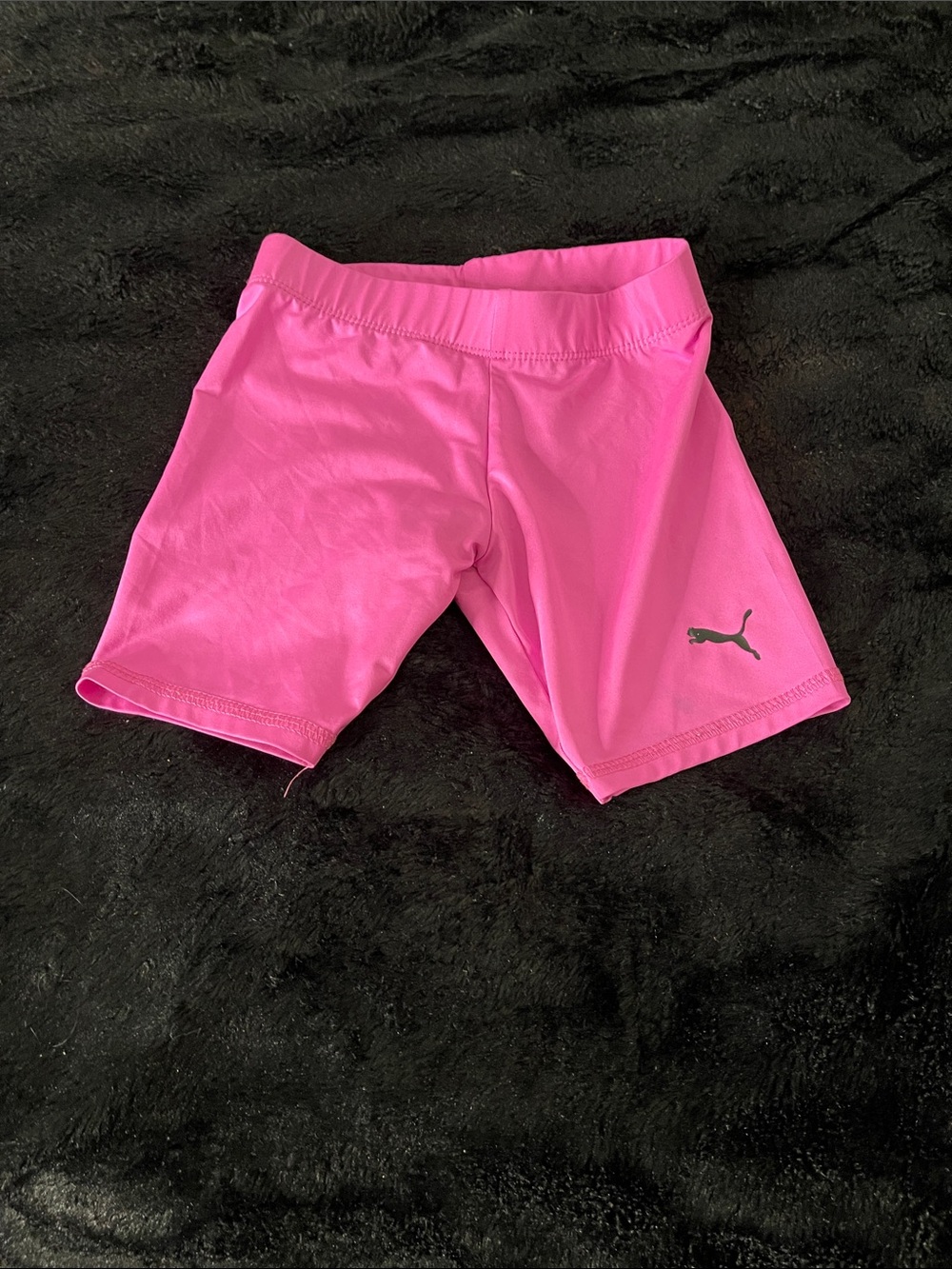 Puma Pink Girls' Athletic Bike Shorts REFER TO PICS FOR STAIN ON FRONT
